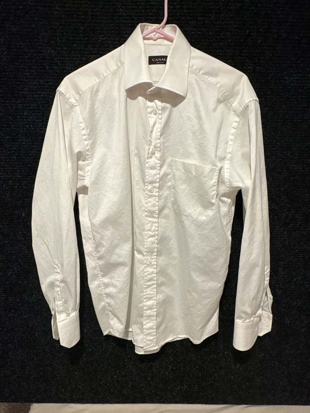 Canal White Long Sleeve Button Down Shirt 39/ 15 1/2